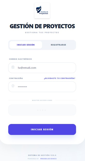Gestión de Proyectos - Login