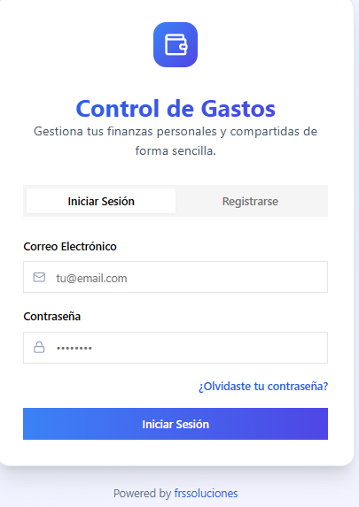 Control de Gastos - Login