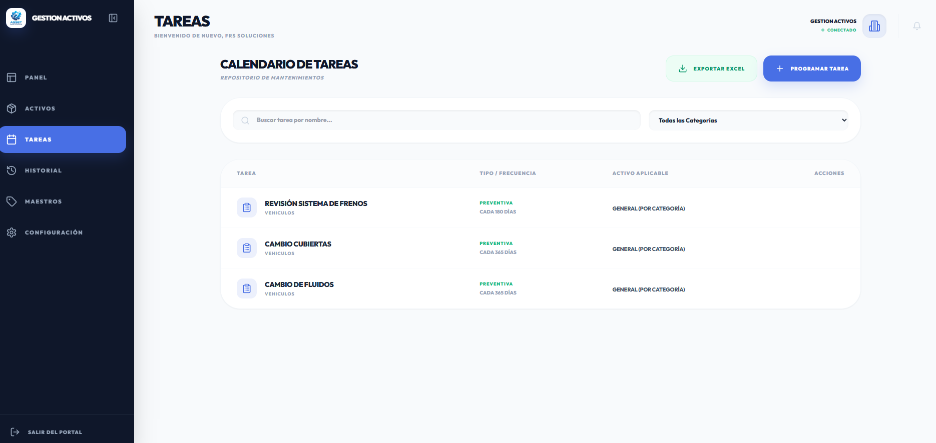 Gestión de Activos - Tareas